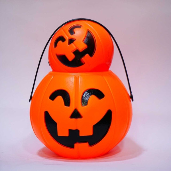 Halloween Pumpkin Sweets Bucket Decoration in 2 Sizes- Medium Size